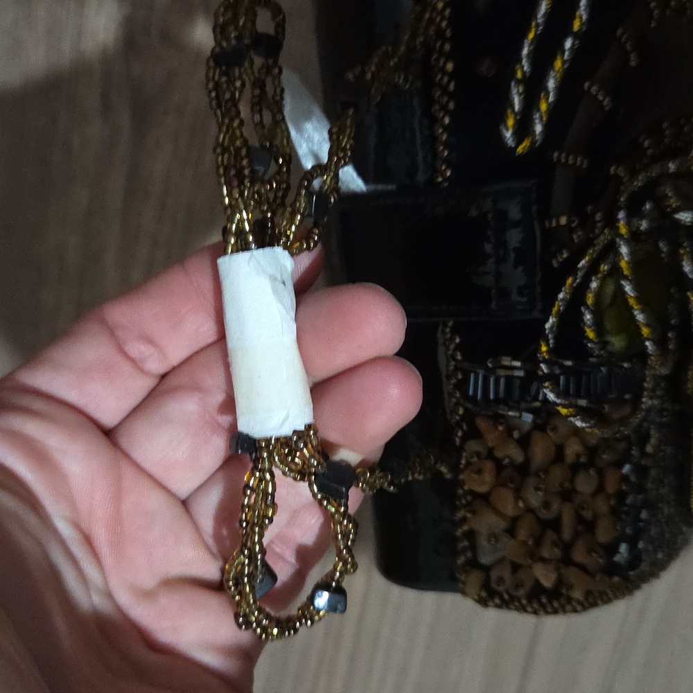 Embellished Black and Brown Clutch Bag - Picture 4 of 4